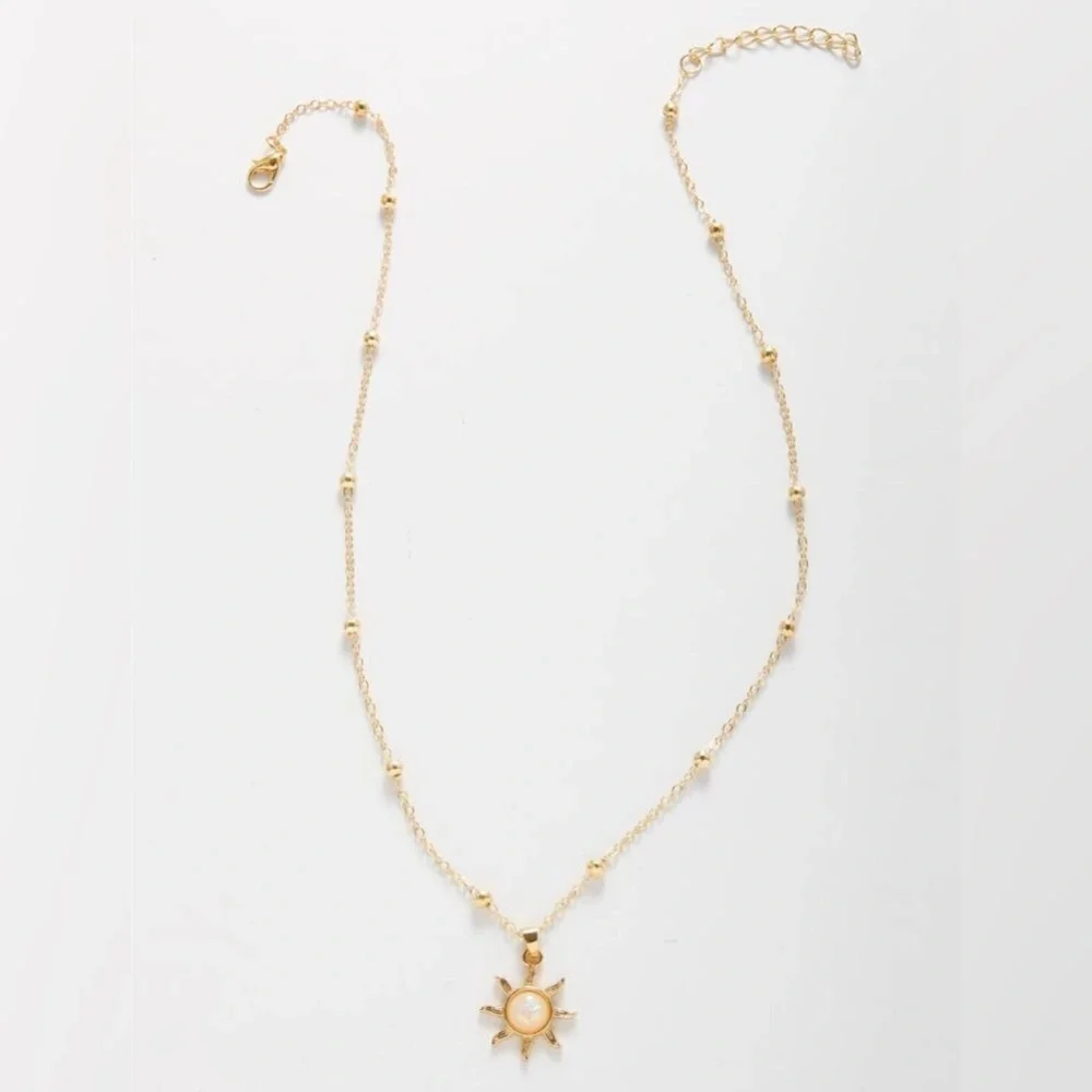 Gold Sun Pendant Necklace